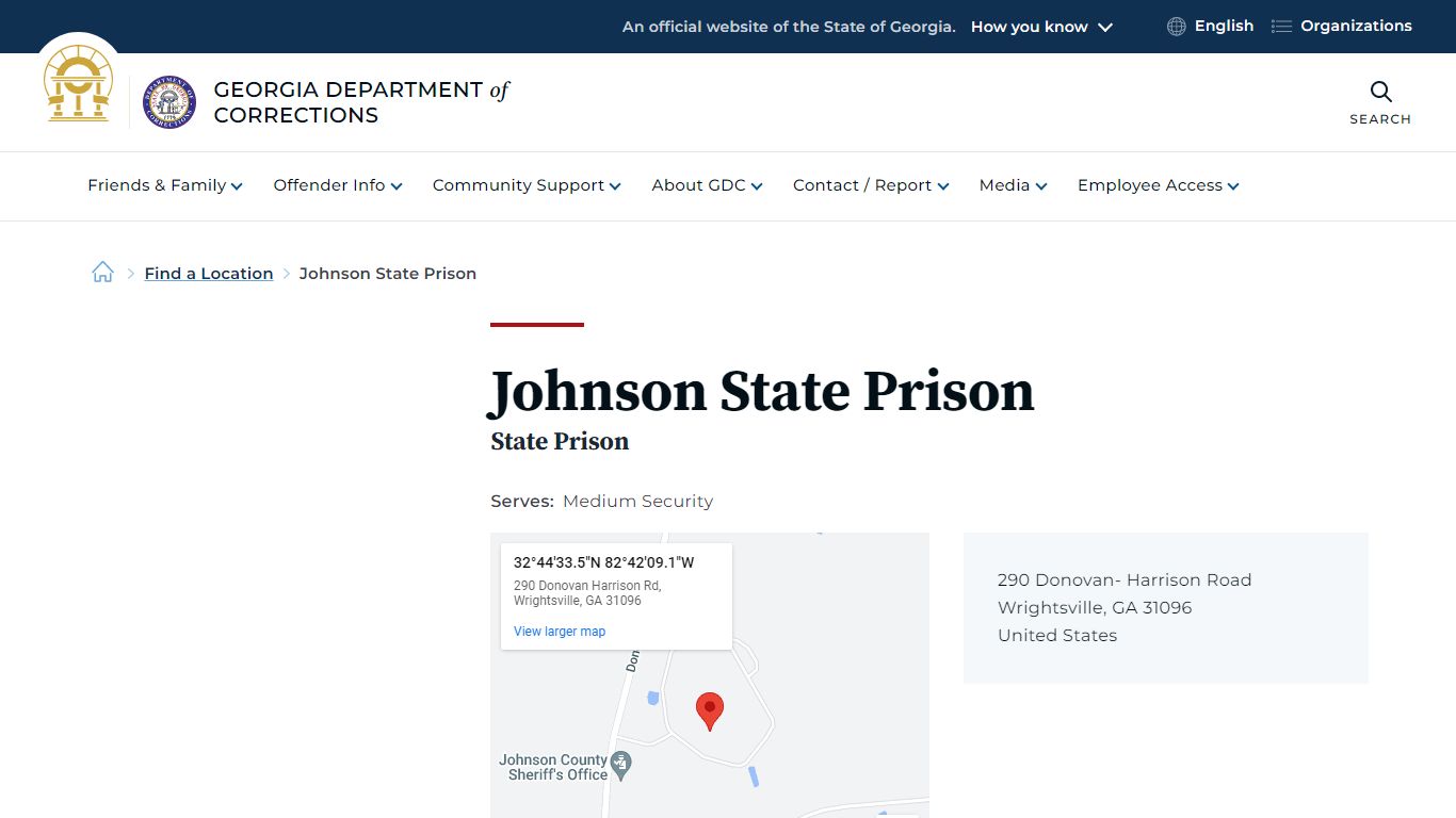 Johnson State Prison | Georgia Department of Corrections